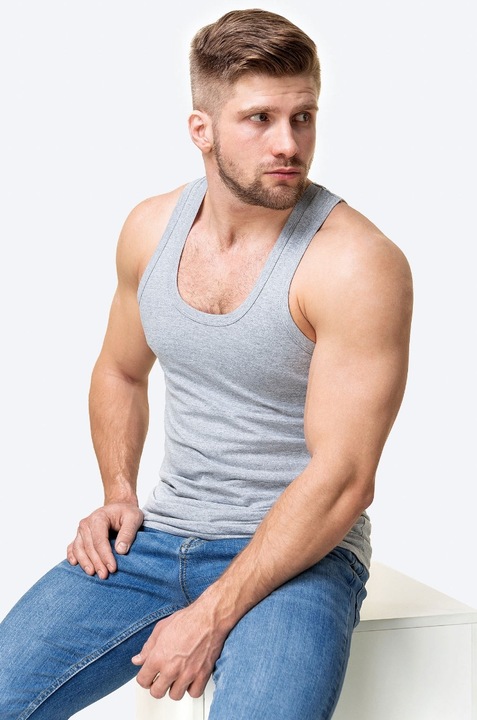 Мъжки потник OTS, 100% памук, Сив, M INTL