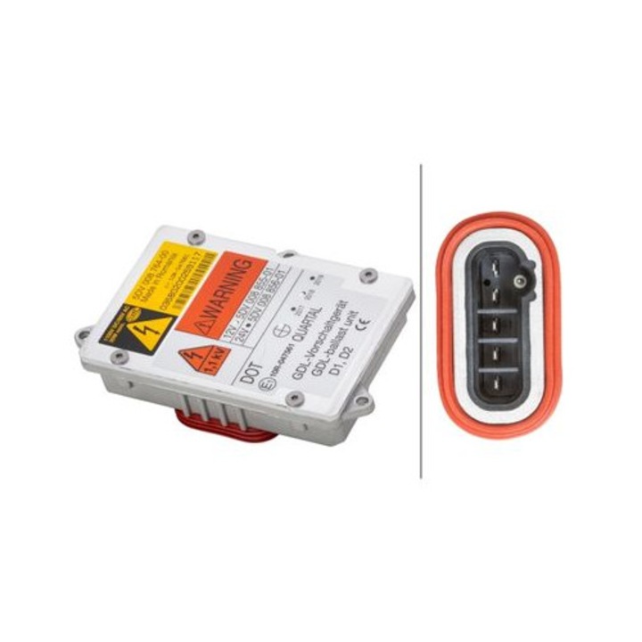 Vezérlőegység, HELLA lámpa, xenon, 12V, adapterrel