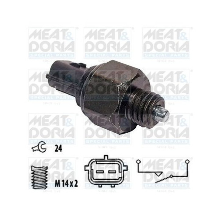 Tolató lámpa kapcsoló MEAT & DORIA 36073, 24-es kulcsnyílás, M14x2, téglalap alakú