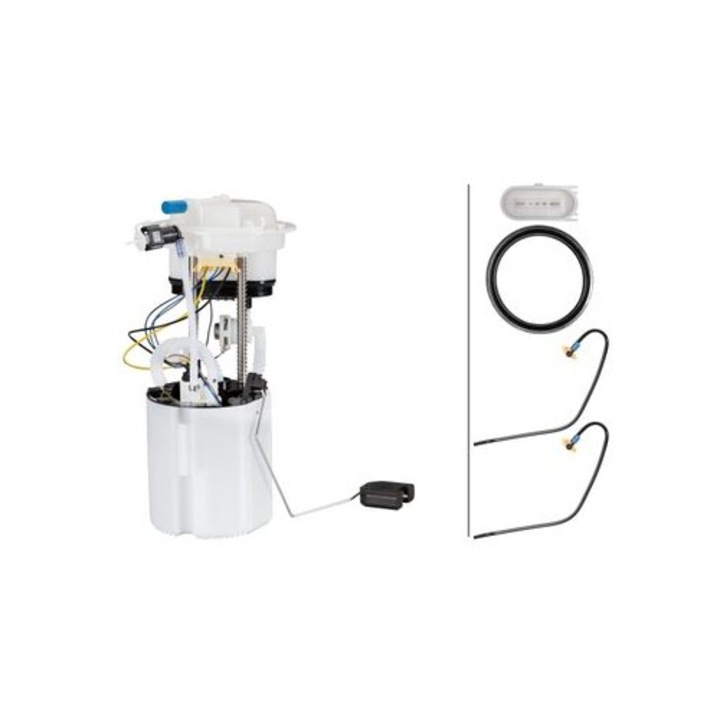 Hella üzemanyagpumpa, elektromos, tömítésekkel, jelzőkészülékkel, 5 csatlakozással