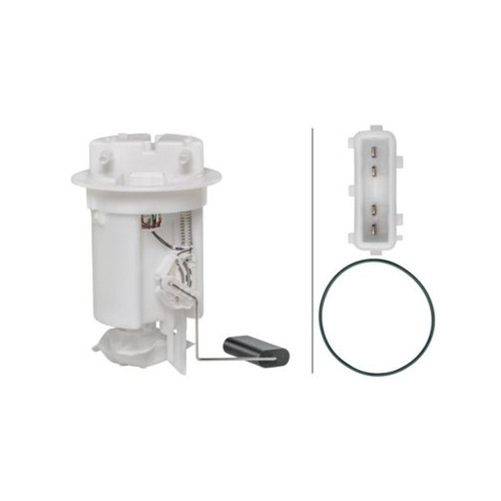 Hella üzemanyag-ellátó rendszer, üzemanyagpumpa, tömítéssel, 4 csatlakozóval, elektromos