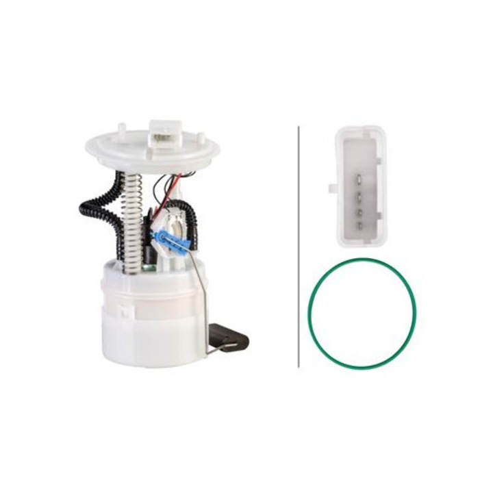 Hella üzemanyag-ellátó rendszer, elektromos, 4 csatlakozóval, tömítéssel