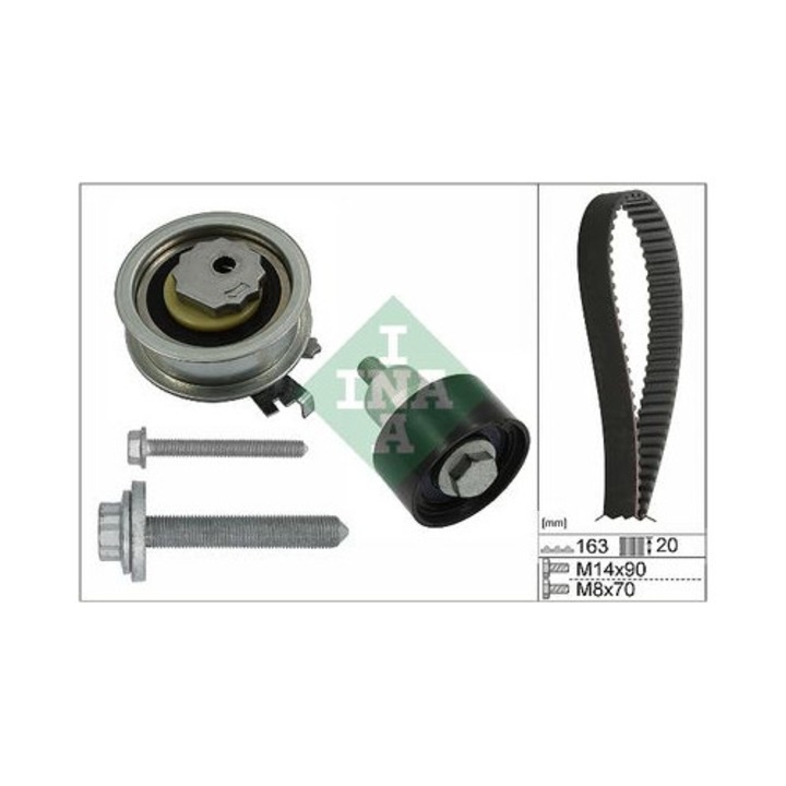 Set curea de distributie INA, 163 dinti, latime 20mm, cu accesorii