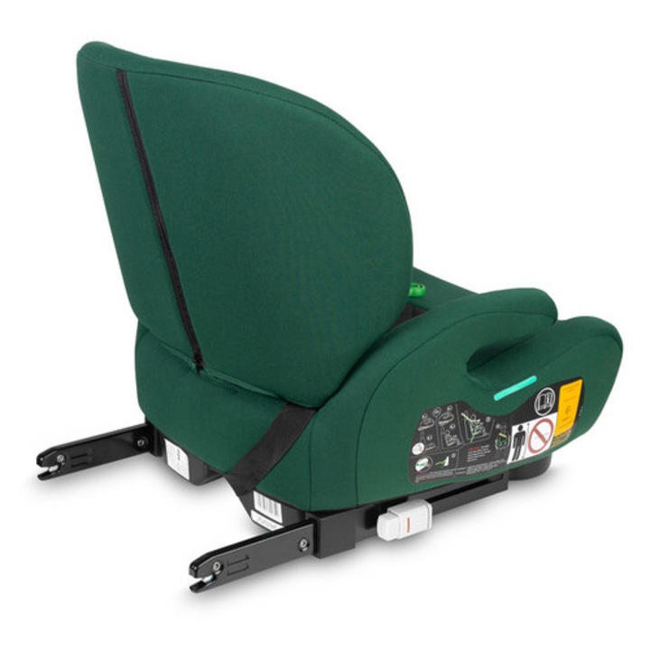 Inaltator auto copii Caretero Irbis I-Size Emerald 125-150 cm, fixare cu isofix, centura de ghidaj, spatar reglabil si detasabil, husa lavabila, cotiere, Certificat R129