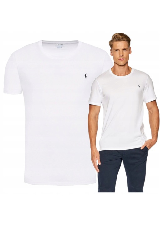 Férfi póló, Ralph Lauren, pamut, fehér, Fehér