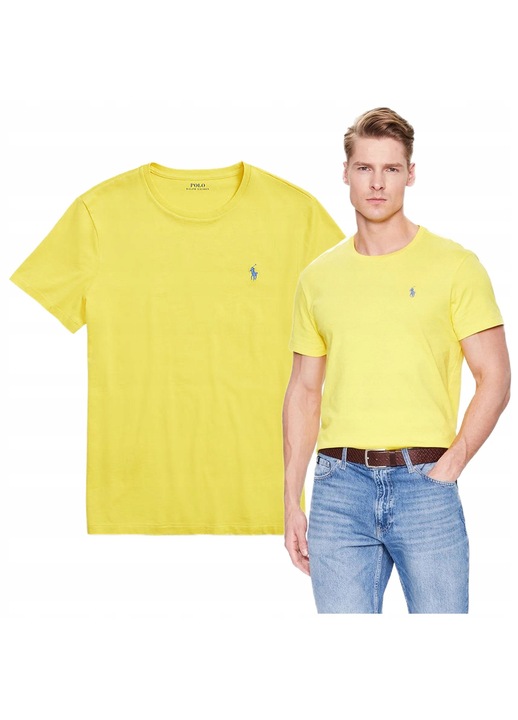 Férfi póló, Ralph Lauren, pamut, sárga, Sárga