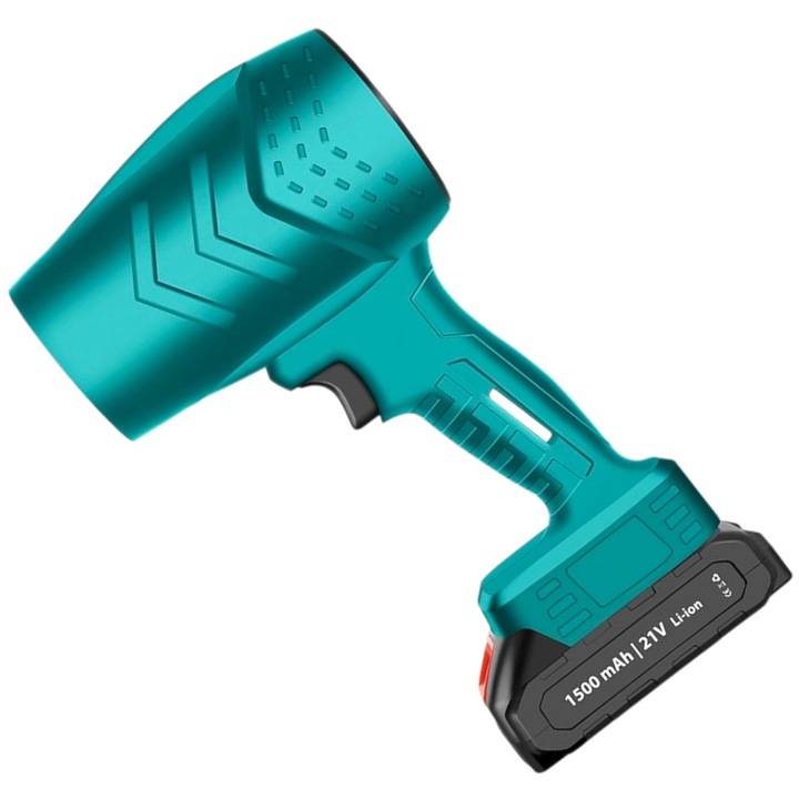 Suflanta de Aer Multifunctionala Portabila, pentru Gratar, Masina, Indepartare Frunze si Praf, 25000 RPM, 2 Acumulatori Litiu, 1500 mAh, Turcoaz deschis