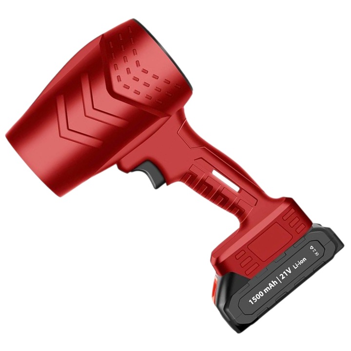 Suflanta de Aer Multifunctionala Portabila, pentru Gratar, Masina, Indepartare Frunze si Praf, 25000 RPM, 2 Acumulatori Litiu, 1500 mAh, Rosu Negru