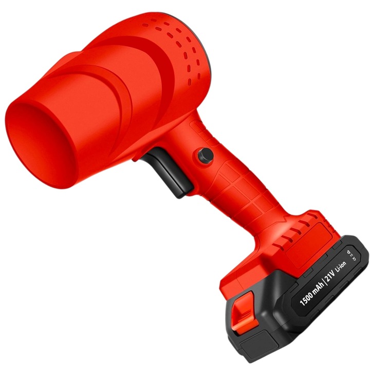 Suflanta de Aer Multifunctionala Portabila, Pt Gratar, Masina, Indepartare Frunze si Praf, 25000 RPM, 2 Baterii Litiu, 1500 mAh, Rosu intens