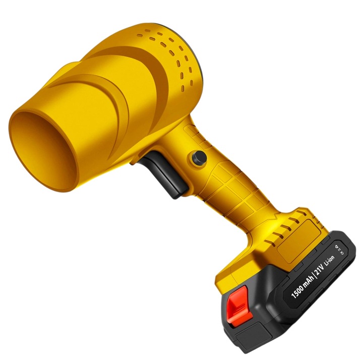 Suflanta de Aer Multifunctionala Portabila, Pt Gratar, Masina, Indepartare Frunze si Praf, 25000 RPM, 2 Baterii Litiu, 1500 mAh, Galben