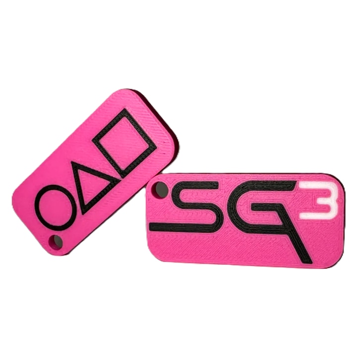 Set breloc Squid Game 3, 2 bucati, 3DONE MODELS, printat 3D