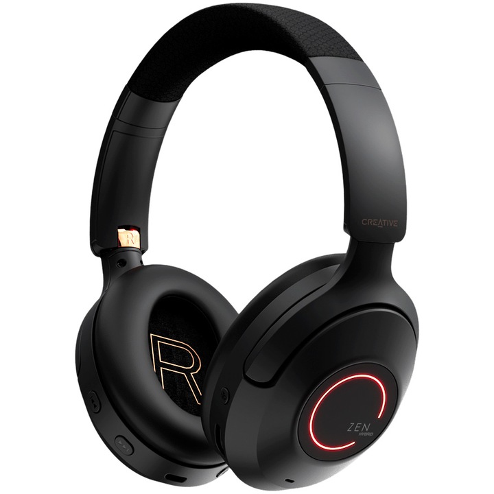 Casti gaming fara fir CREATIVE ZEN HYBRID PRO, Microfon, Bluetooth 5.3, Hybrid ANC, RGB Led, USB-C