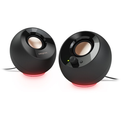 Boxe 2.0 CREATIVE PEBBLE SE, RGB Lighting, Aux, negru