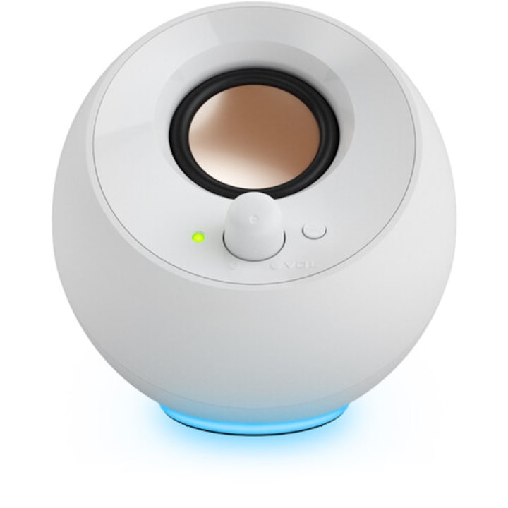 Boxe 2.0 CREATIVE PEBBLE SE, RGB Lighting, Aux, alb