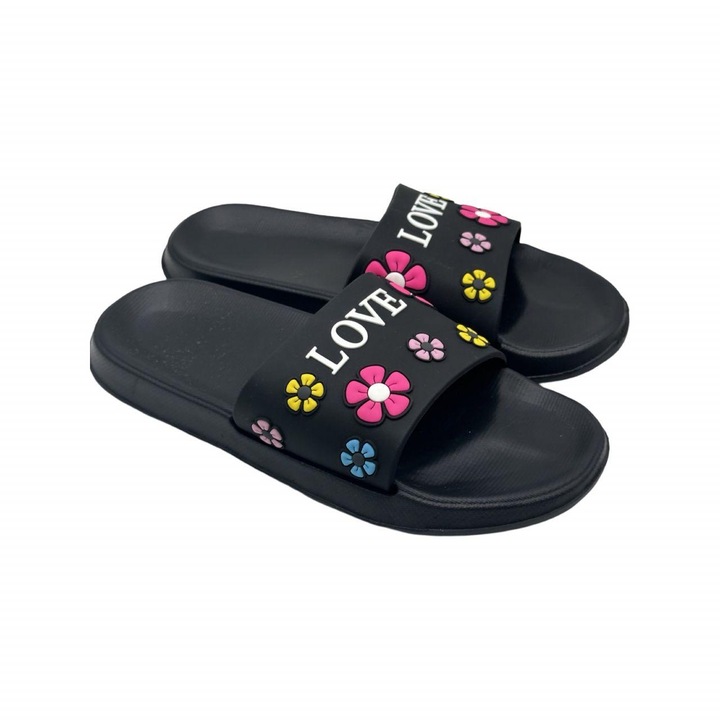 Дамски чехли, Jomix, Love, Черни, Черен, 40