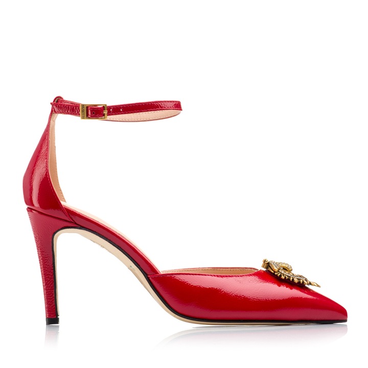 Pantofi dama, Musette, CAMILLA A253, Piele lacuita, Rosu