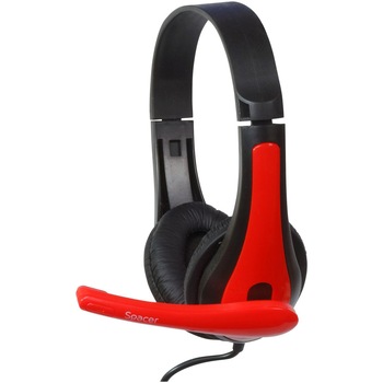 Casca cu microfon Spacer SPK-507, Stereo, 3.5 mm, Rosu/Negru Casca cu microfon Spacer SPK-507, Stereo, 3.5 mm, Rosu/Negru