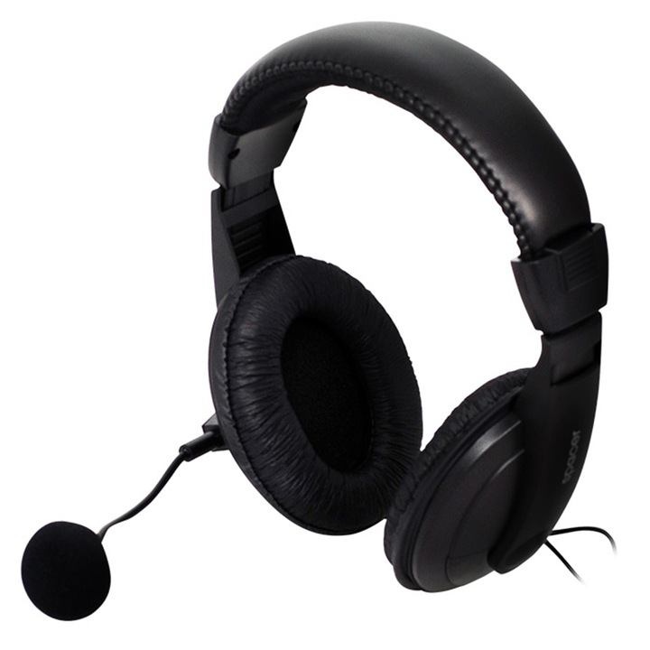 Слушалки Spacer SPK-222, Стерео, 3.5 мм, Микрофон Черни