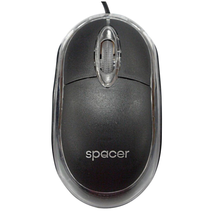 Мишка Spacer SPMO-080, Жична, 800 DPI, USB, Черна