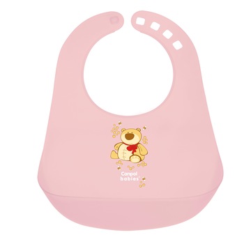 Baveta Canpol din plastic tare 2/404, Roz Baveta Canpol din plastic tare 2/404, Roz