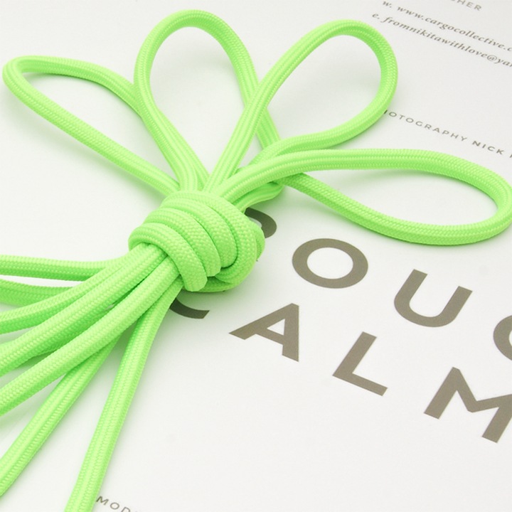 Set de 2 sireturi din bumbac, 120 cm, verde fluorescent, pentru adulti si copii