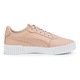 Puma, Pantofi sport de piele si piele ecologica Carina 2.0, Roz somon, Auriu rose, 3.5