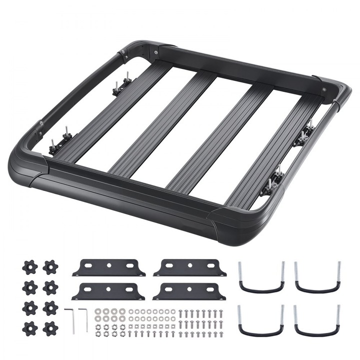 Cos auto pentru bagaje, 122 x 102 x 14.2 cm, suport plafon, capacitate incarcare mare, rezistent la uzura