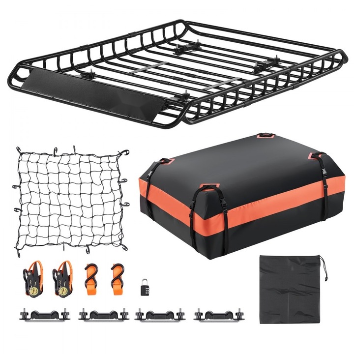 Cos de bagaje auto, suport pentru plafon, dimensiuni 130x91x10 cm, capacitate mare de stocare