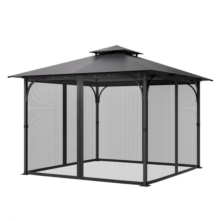 Plasa de schimb pentru foisor, pentru terasa, Dimensiuni 10x10x6.5 ft, Material Rezistent, Usor de instalat, Doar Plasa