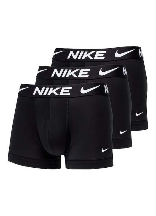 Set 3 perechi boxeri barbati, Nike, confortabil, respirabil, poliester/elastan, negru/alb, S INTL