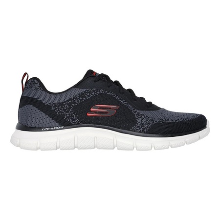 Skechers, Pantofi sport din plasa Track Glendor, Negru, Gri
