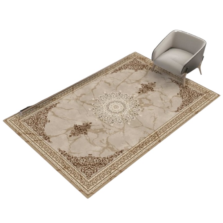 Covor Abstract, Poliester, Bej Nuante, 200x300cm