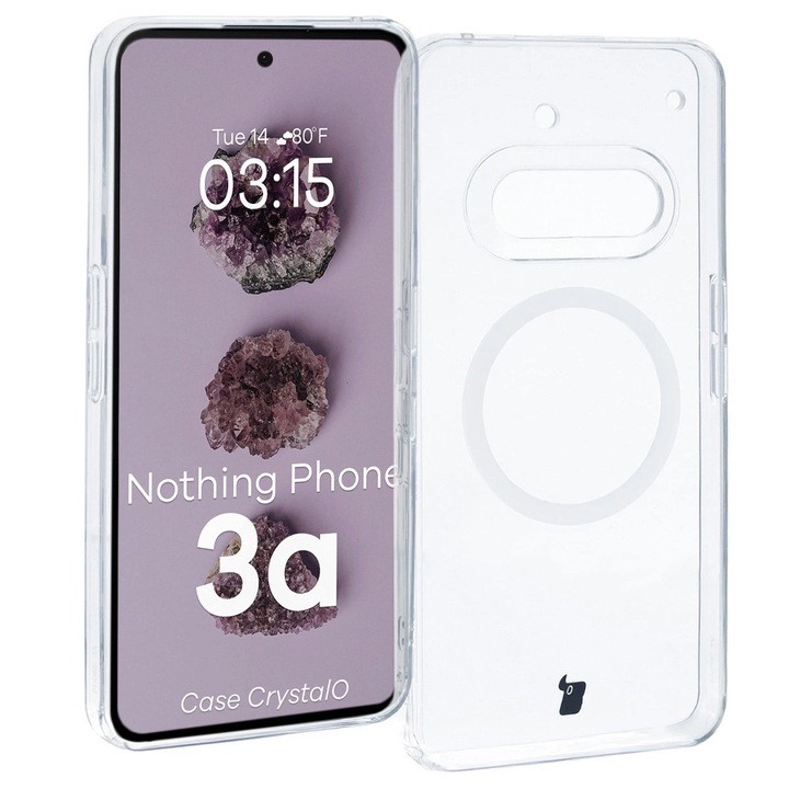Калъф, Bizon Case CrystalO за Nothing Phone (3a), Прозрачен
