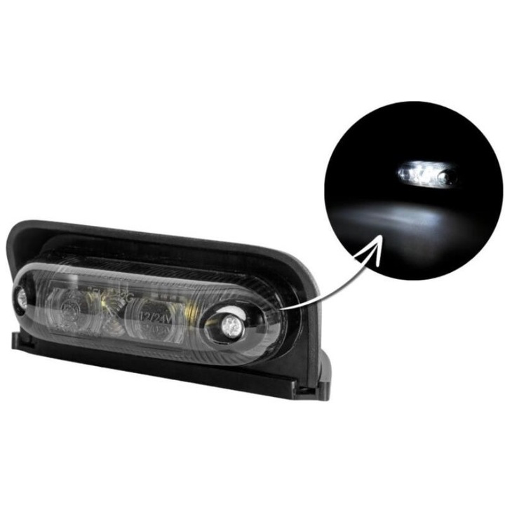 Овална лампа, Lamiro, LED, черна, 12/24V