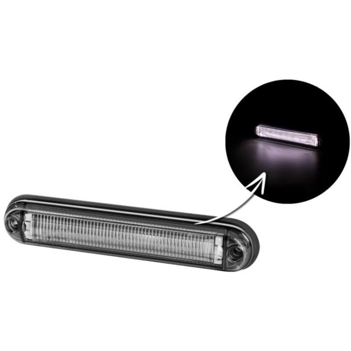 Lampa de pozitie LED Lamiro, slim alb, 12/24V
