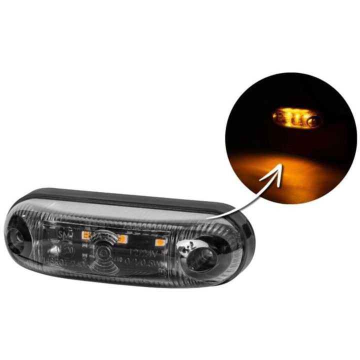 Овална LED лампа, Lamiro, оранжева, 12/24V