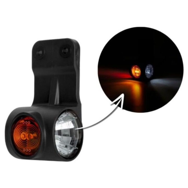 Lampa de semnalizare LED Lamiro, alb-portocalie-rosie, 12/24V, dreapta
