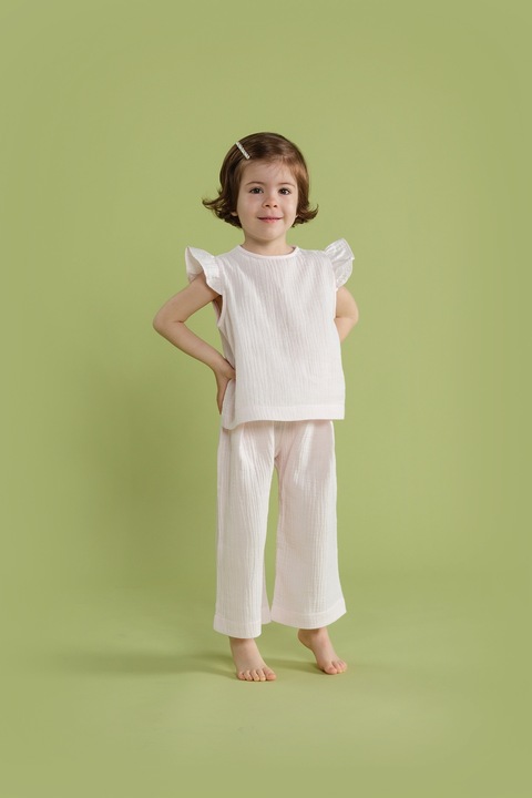 Naeve, Set de pantaloni si tricou din bumbac organic - 2 Piese, Roz pal