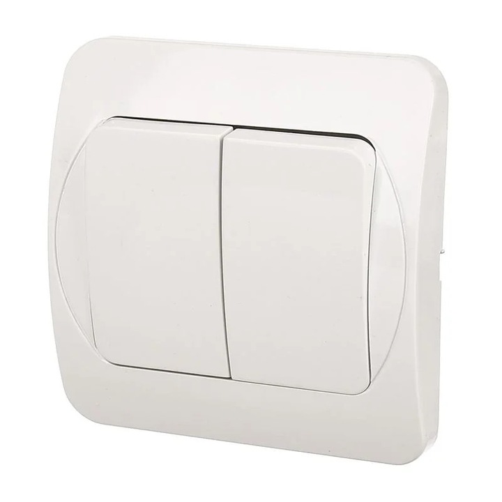 Quatric Praktic dupla kapcsoló, klasszikus, IP20, fehér