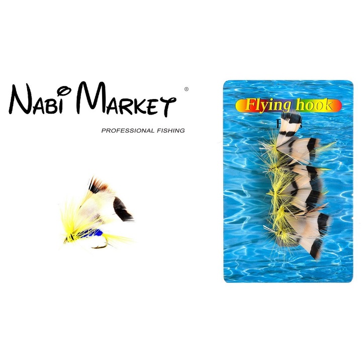 5 db-os horgászlégy készlet, mesterséges zebralepke, pisztránghoz való légyhorgász típus és tiszta Nabi Market ®