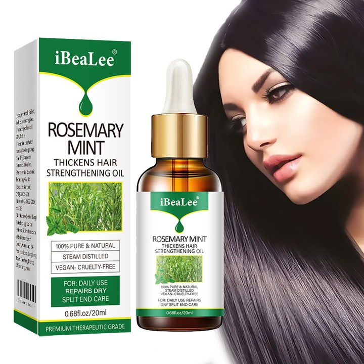 Ser regenerator capilar natural - iBeaLee Esenta intensiva pentru cresterea parului cu extracte de plante, Tratament anti-cadere a parului, Ulei nutritiv pentru scalp, Produs cosmetic pentru ingrijirea parului