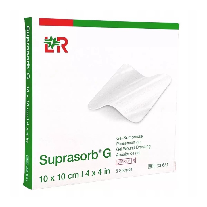 Pansament gel Suprasorb G, Lohmann Rauscher, 10x10cm, absorbție eficientă, mediu umed