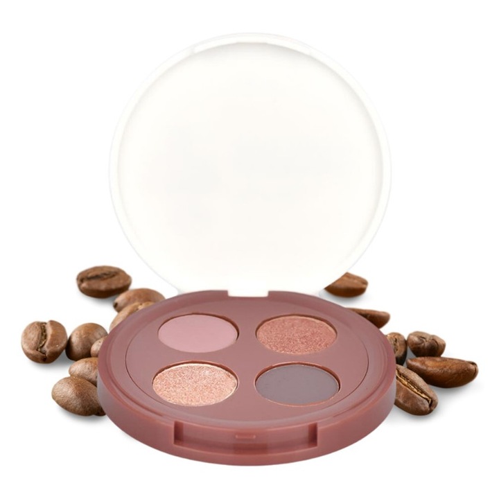 Paleta farduri de pleoape Everyday For Future, Vegan, realizata cu ingrediente naturale, 4 nuante, Caffe Mocha, 4 x 0.8 g