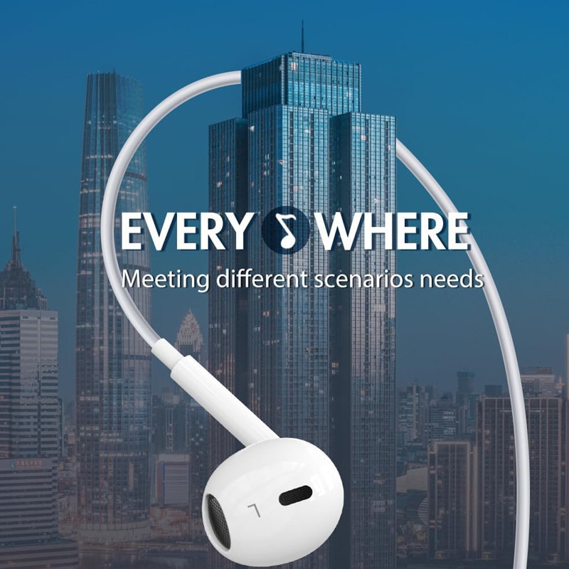 Casti in-ear Omelivon cu microfon si control volum, negru, 3.5mm