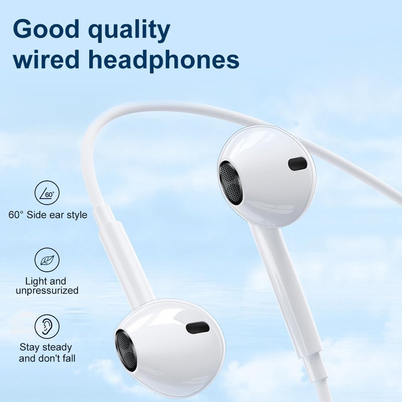 Casti in-ear Omelivon cu microfon si control volum, negru, 3.5mm