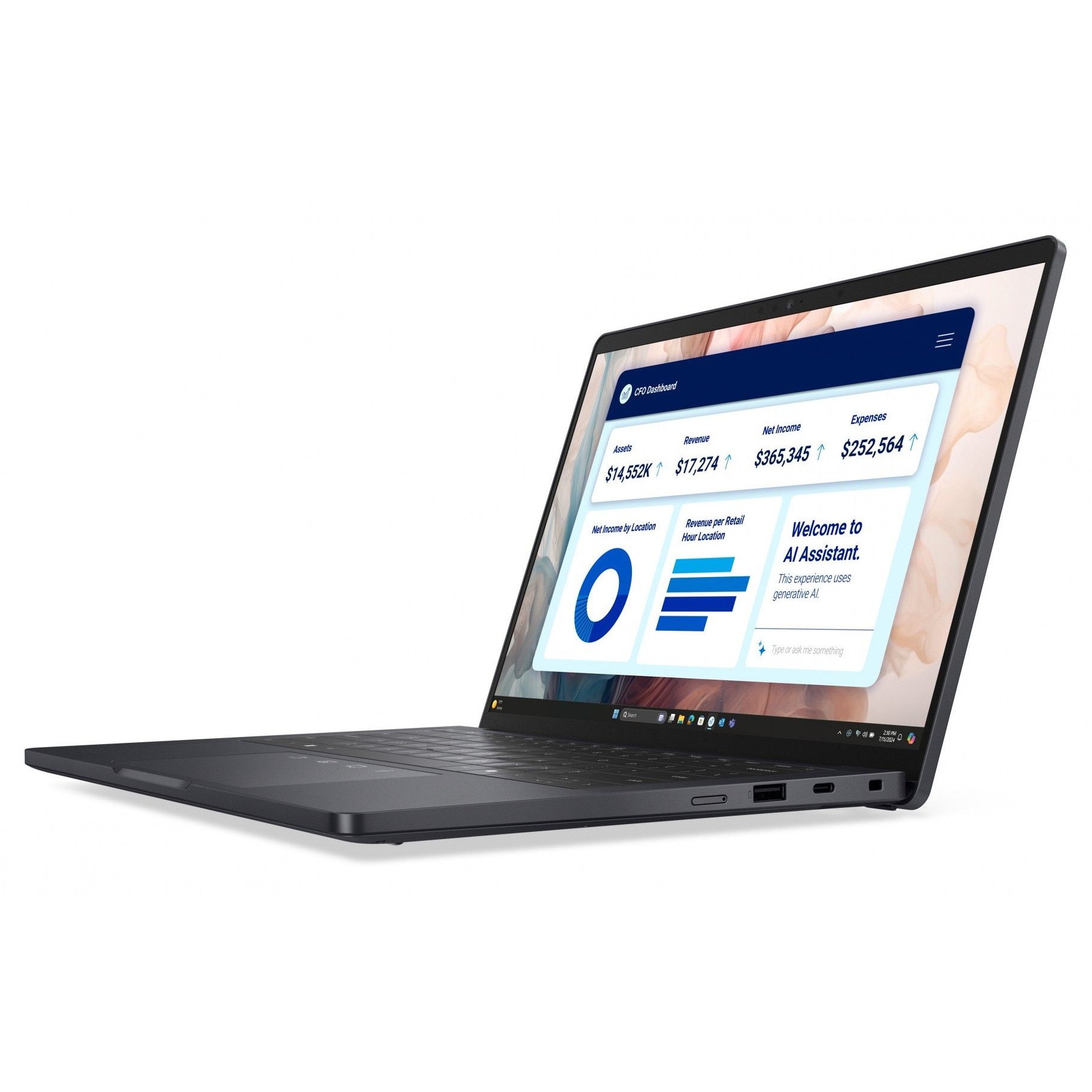 Laptop Dell Pro 13 Premium PA13250, 13.3 inch 2560 x 1600 Touchscreen, Intel 268V 8 C / 8 T, 2.2 GHz - 5.0 GHz, 12 MB cache, 32 GB LPDDR5X, 512 GB SSD, Intel Arc Graphics, Windows 11 Pro, Negru