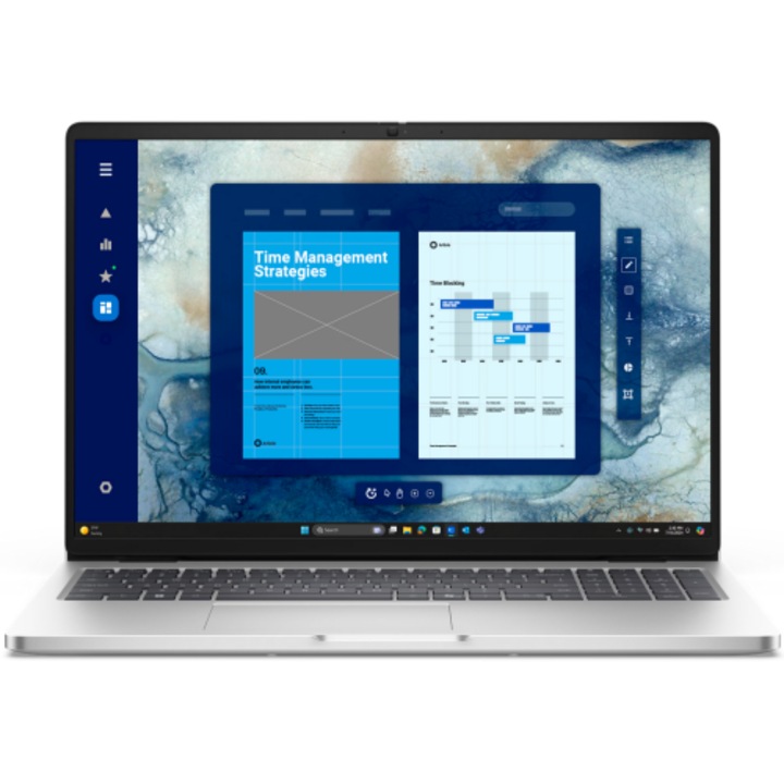 Dell Pro 16 laptop, 16 hüvelykes 1920 x 1200, Intel 255U 12 C / 14 T, 2,4 GHz - 5,2 GHz, 12 MB gyorsítótár, 16 GB DDR5, 512 GB SSD, Intel Graphics, Windows 11 Pro, Szürke