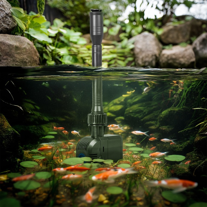 Filtru si pompa Kruger Meier PondXplorer Elite 1200, 600 l/h, 10x5x8cm, multicolor