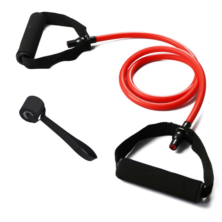 Banda elastica Dycrol, set de benzi de rezistenta, 5 culori, material latex ecologic, pentru fitness si yoga