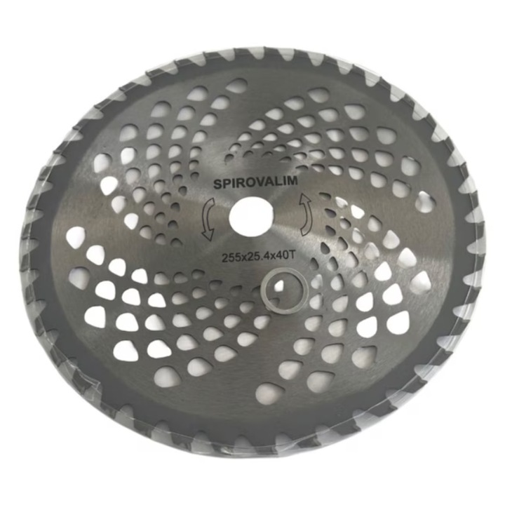 Bozótvágó tárcsa, 255 mm x 25,4 mm x 40 fog, fű és cserjék vágásához, láncfűrészekkel kompatibilis, tartós penge, gyors és hatékony vágás, ideális kerti és földmunkákhoz, könnyen felszerelhető